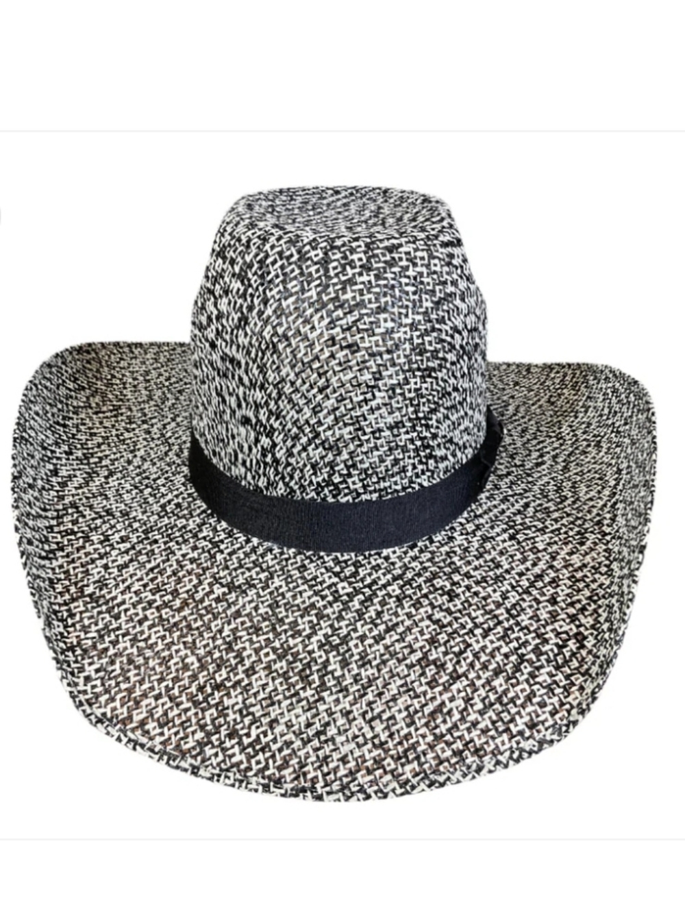 Hooey By RESISTOL Del Rio K Hard Straw Cowboy Hat Size 7 Black & White